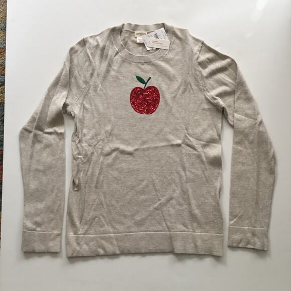 NWT Crewcuts sequin apple sweater - Picture 2 of 4